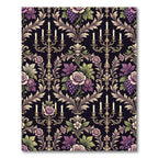 Gothic Rose Candelabra Grape Damask Rug