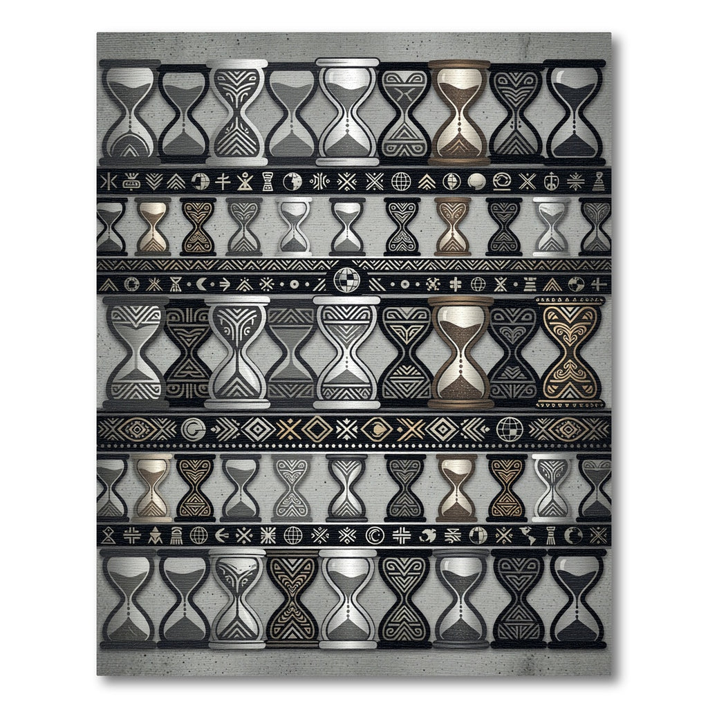 Ornate Hourglass Pattern Black Gold Rug