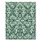 Emerald Scrolling Leaf Damask Scroll Rug