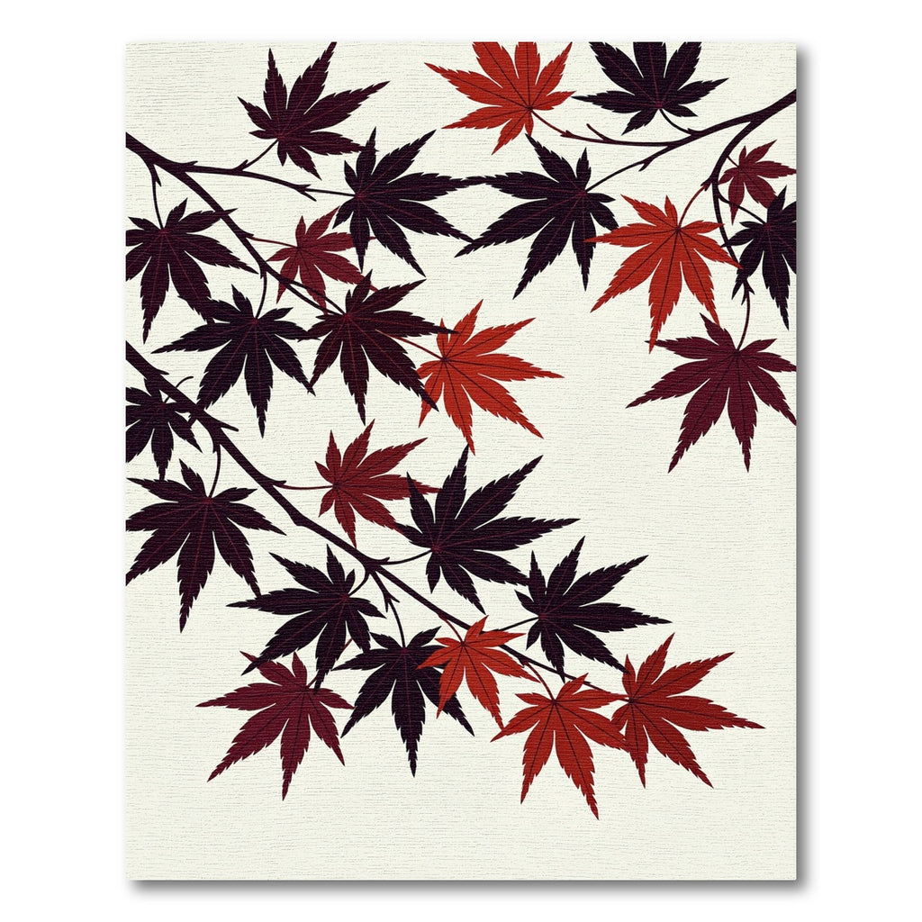 Elegant Crimson Japanese Maple Branch Rug