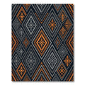 Dark Orange Gray Diamond Tribal Rug