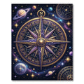 Cosmic Celestial Gold Constellation Compass Rug