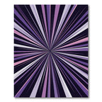 Cosmic Violet Radial Burst Linear Art Rug