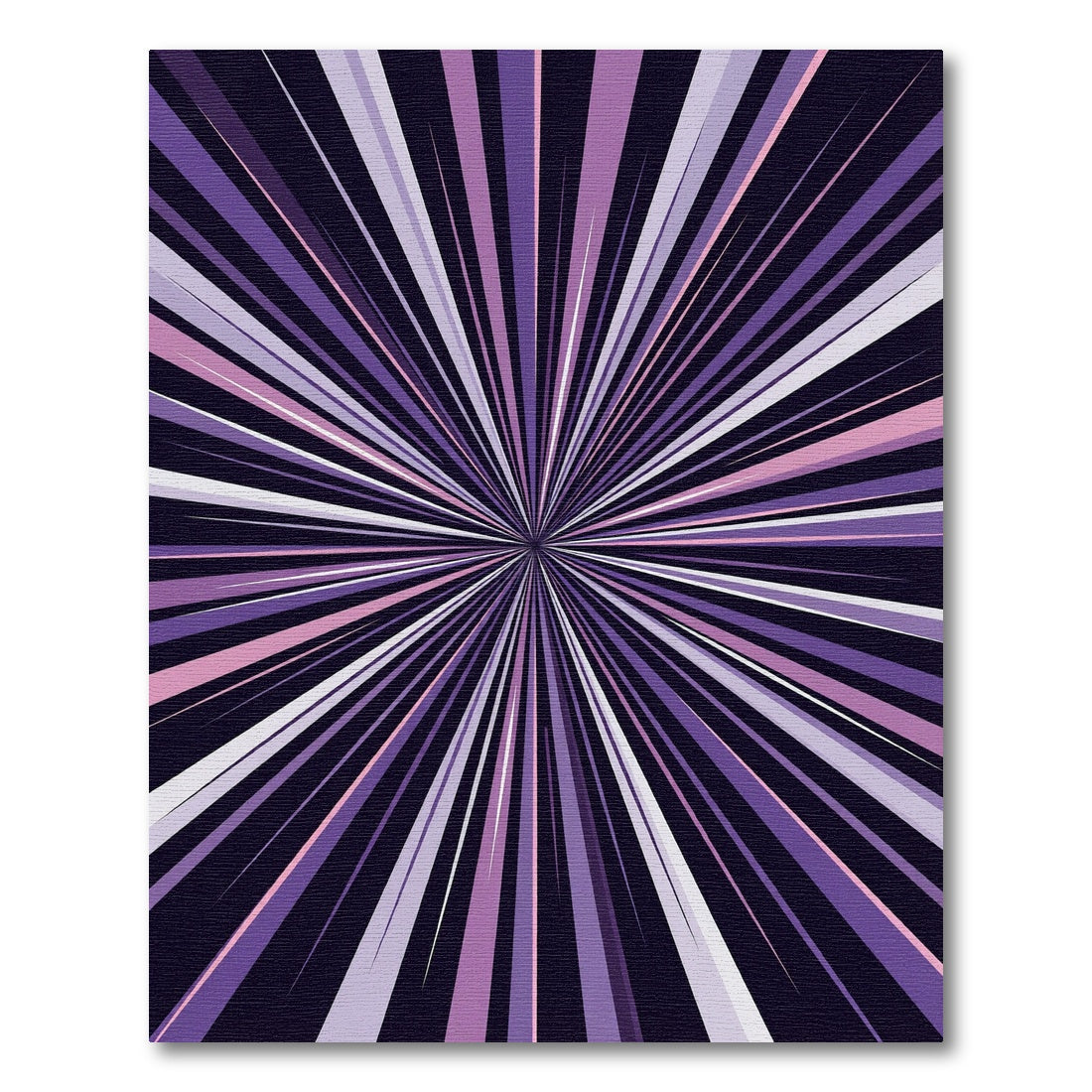 Cosmic Violet Radial Burst Linear Art Rug