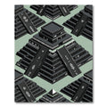 Black Geometric Pyramid Tribal Arrangement Rug