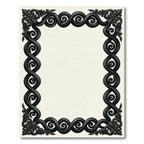 Elegant Black Ornate Scrollwork Frame Rug