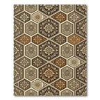 Earthy Tones Hexagonal Floral Medallion Rug