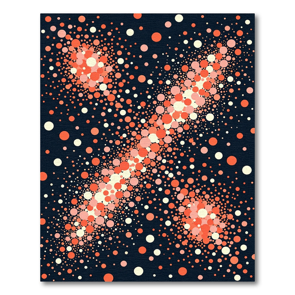 Coral Speckled Starburst Dark Rug