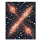 Coral Speckled Starburst Dark Rug