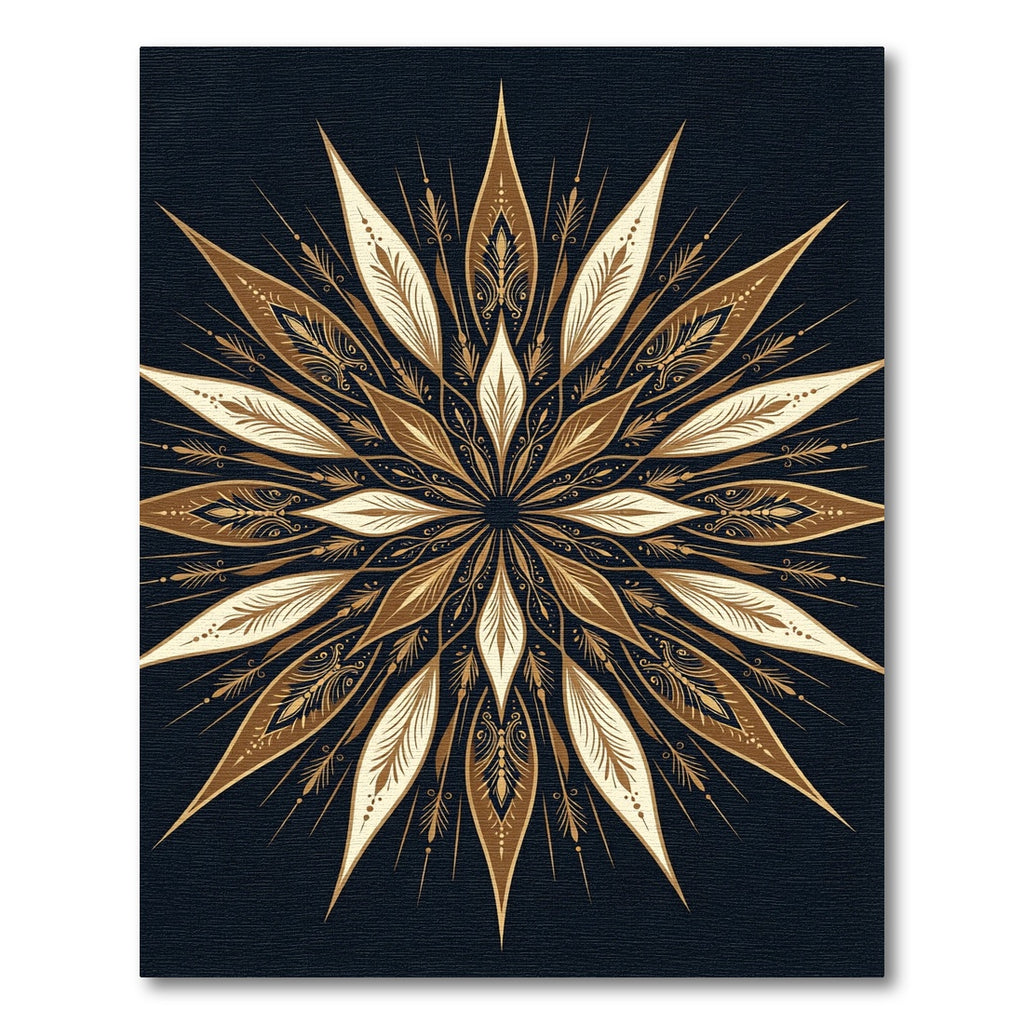 Golden Mandala Floral Radiance Rug