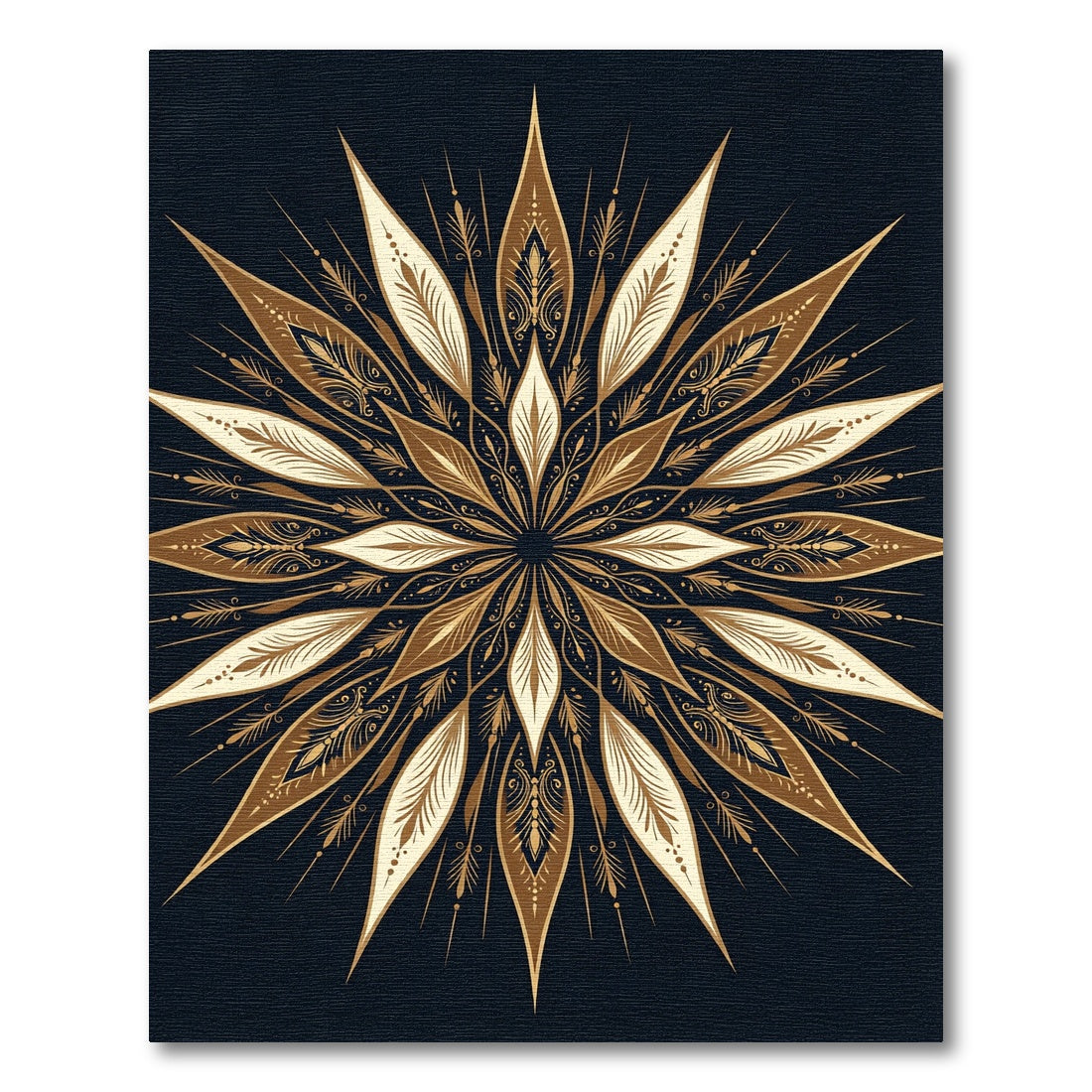 Golden Mandala Floral Radiance Rug