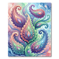 Watercolor Enchanted Paisley Swirl Fusion Rug