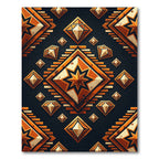Earthy Golden Geometric Celestial Diamond Rug