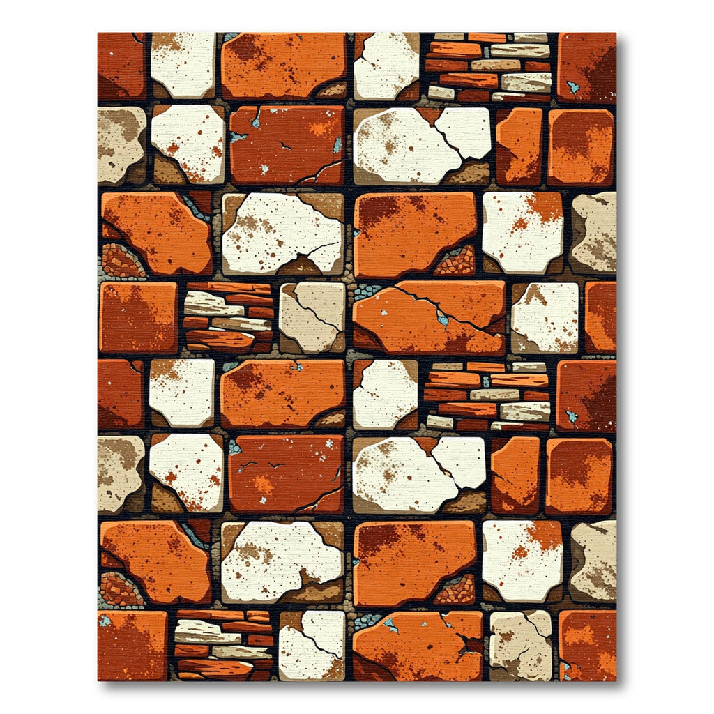 Terracotta White Brick Texture Rug