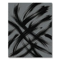 Charcoal Gray Abstract Ink Brush Strokes Rug