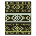 Earthy Green Geometric Tribal Arrow Rug