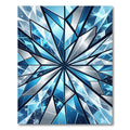 Geometric Shattered Ice Blue Crystal Star Rug