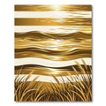 Golden Coastal Grass Sunset Wave Artwork Rug