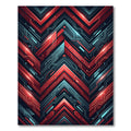 Glowing Crimson Geometric Cybernetic Arrow Abstract Rug