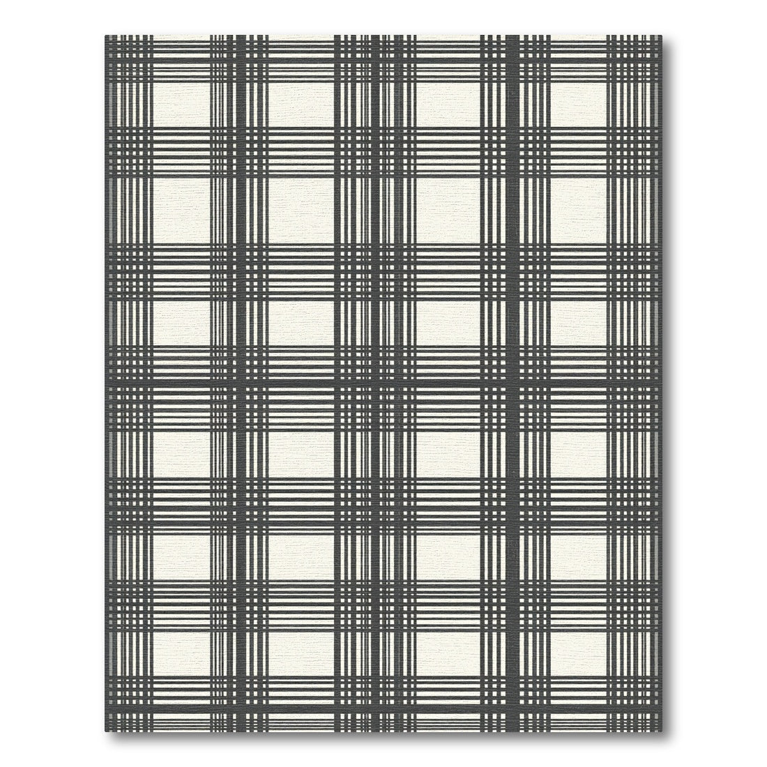 Dark Gray Classic Plaid Stripe Rug