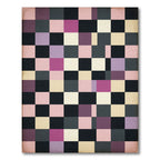 Abstract Geometric Block Mosaic Multicolored Grid Rug