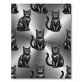 Monochromatic Robotic Feline Metal Texture Rug