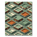 Earthy Tones Geometric Architectural Rug