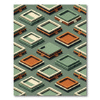 Earthy Tones Geometric Architectural Rug