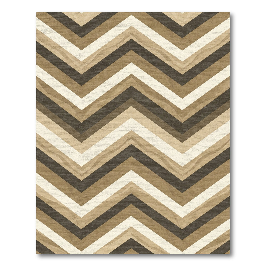 Earthy Chevron Waves Rug