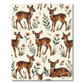 Charming Woodland Fawn Cream Botanical Rug