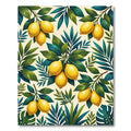 Vibrant Tropical Lemon Botanical Foliage Rug
