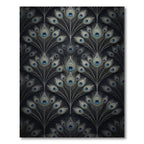 Elegant Peacock Feather Navy Art Deco Rug