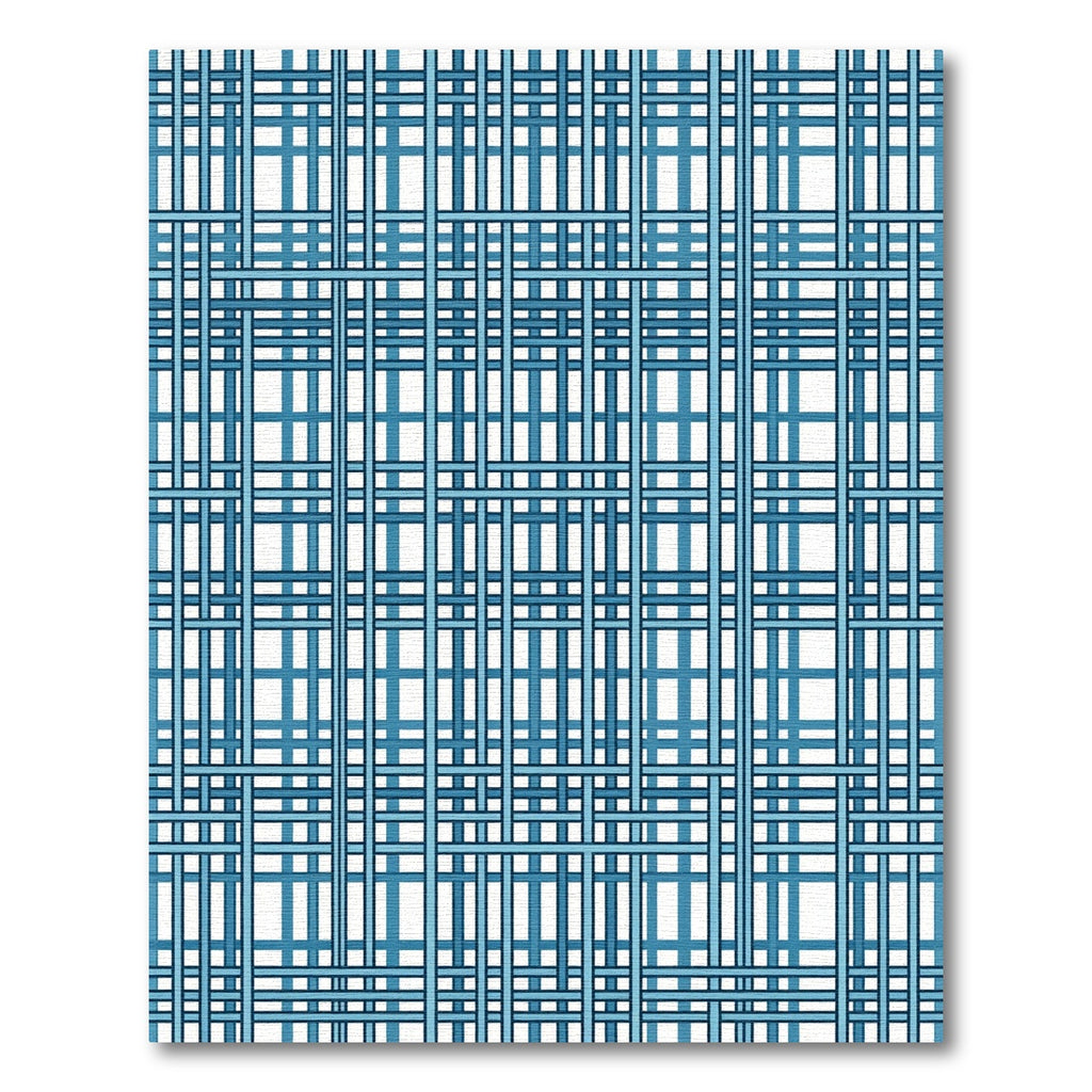 Blue Intersecting Grid Lines Rug