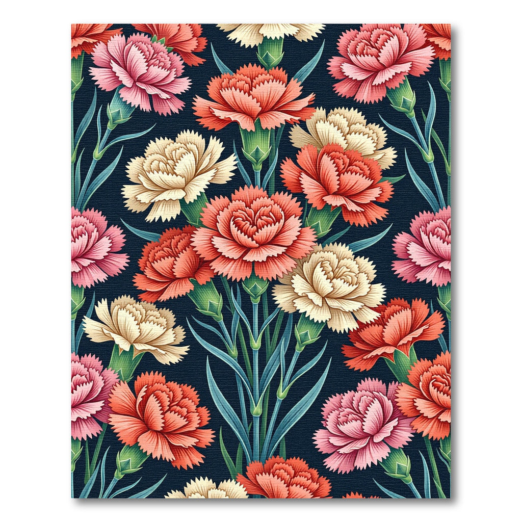 Coral Pink Carnation Garden Rug