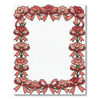 Pink Carnation Floral Bow Border Rug