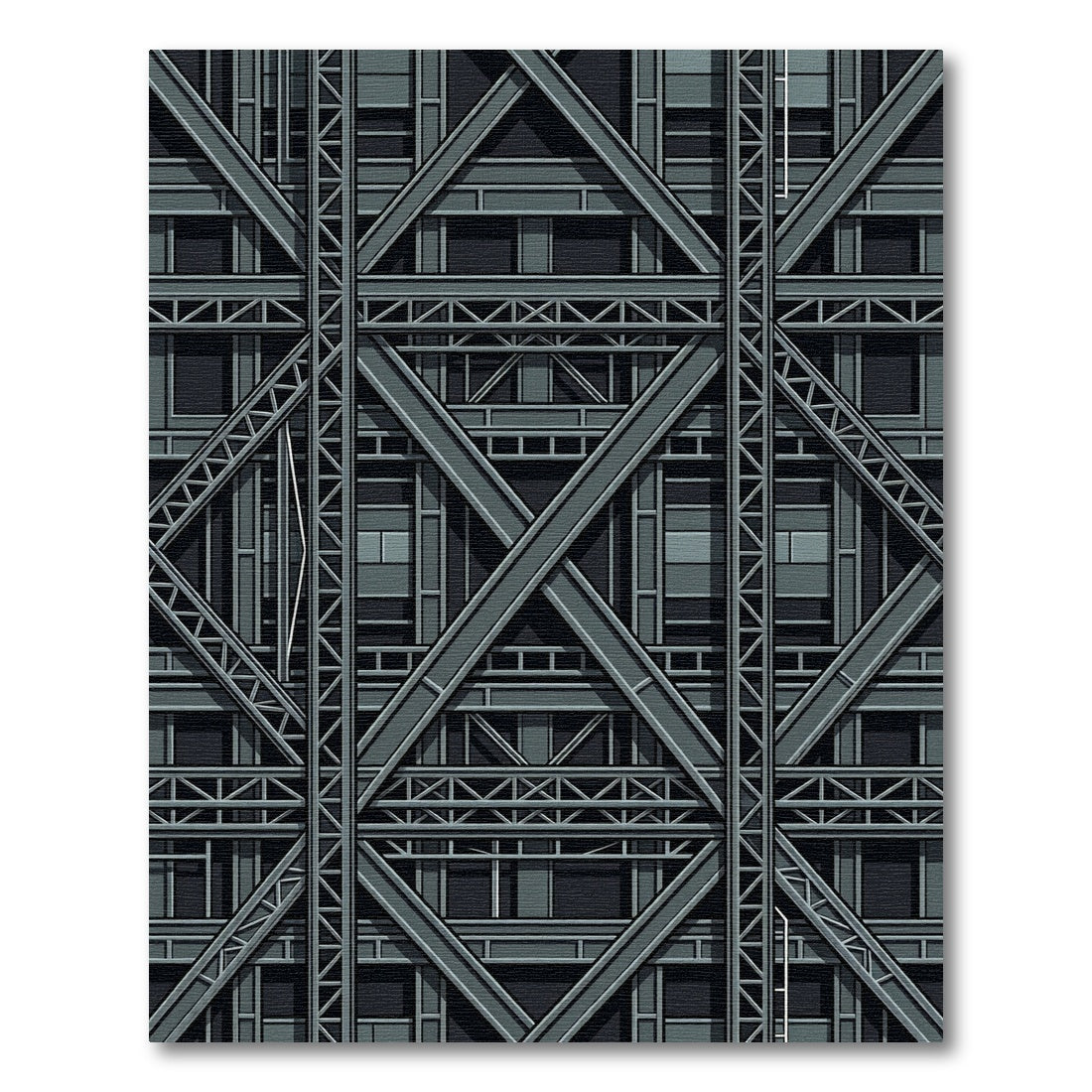 Industrial Steel Truss Grid Rug