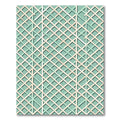 Mint and Cream Geometric Interlaced Lattice Rug