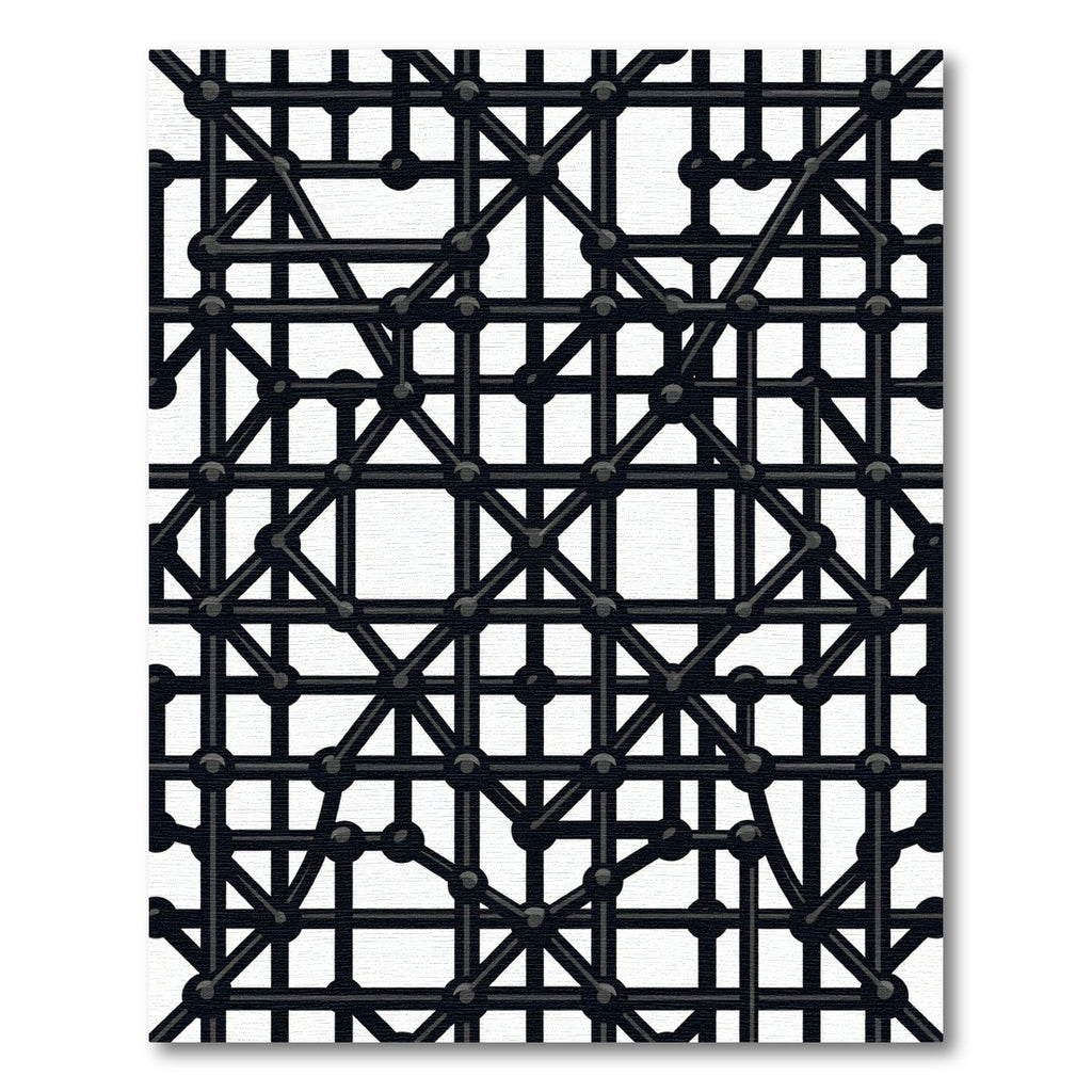Bold Black Geometric Network Rug