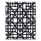 Bold Black Geometric Network Rug