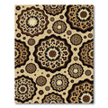 Leopard Spot Medallion Tan Area Rug
