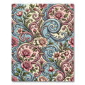 Elegant Pastel Rose Floral Scrollwork Rug