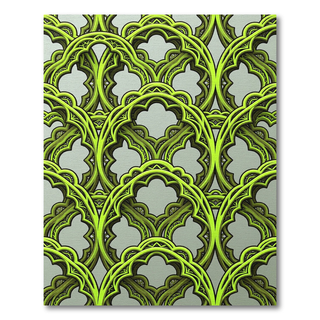 Luminous Lime Gothic Arch Rug