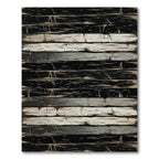 Distressed Black White Horizontal Wood Texture Rug