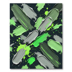 Vibrant Grunge Green Paint Stroke Rug