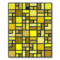 Golden Geometric Abstract Block Grid Rug
