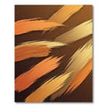 Golden Amber Abstract Brush Stroke Rug
