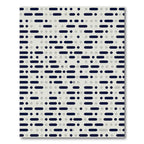 Minimalist Navy Dot and Dash Grid Rug