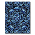 Deep Blue Floral Art Nouveau Rug