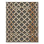 Elegant Gold Trellis Lattice Layered Rug