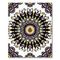 Vibrant Black Pink Sunburst Mandala Rug